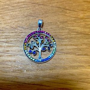 Rainbow Crystal Tree of Life Pendant
